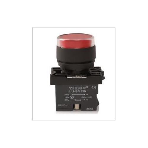 Teknic Red Illuminated Momentary Actuator W/O Bulb, P2ALRF4